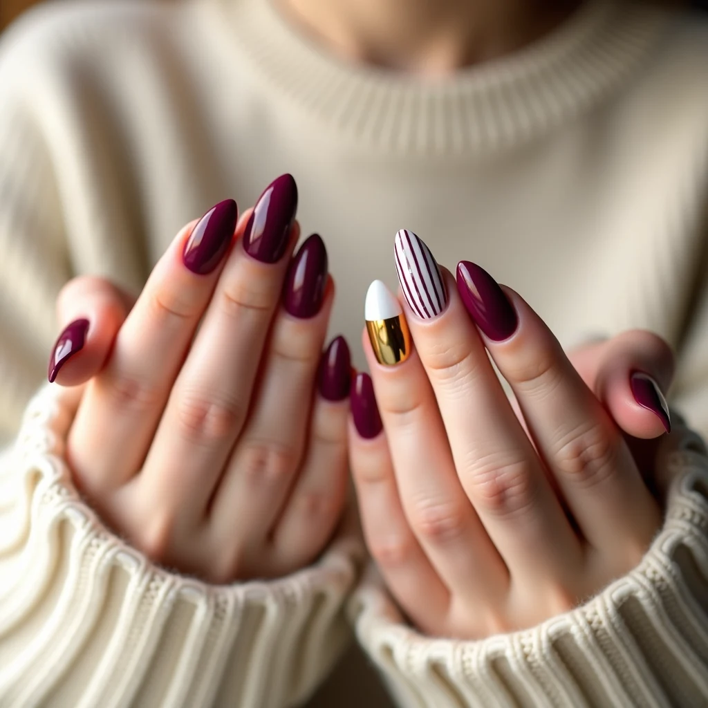 Purple Almond Nails