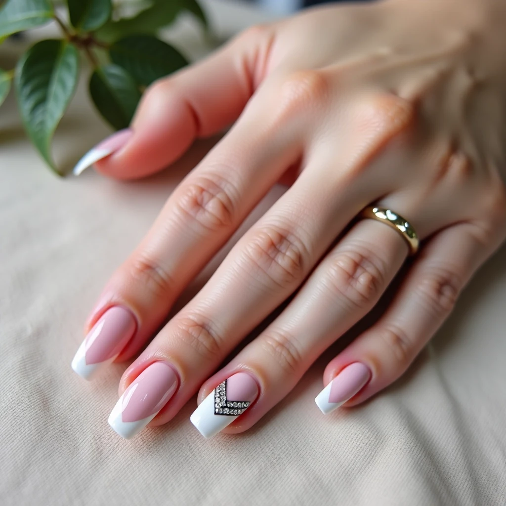 Bold French nails idea