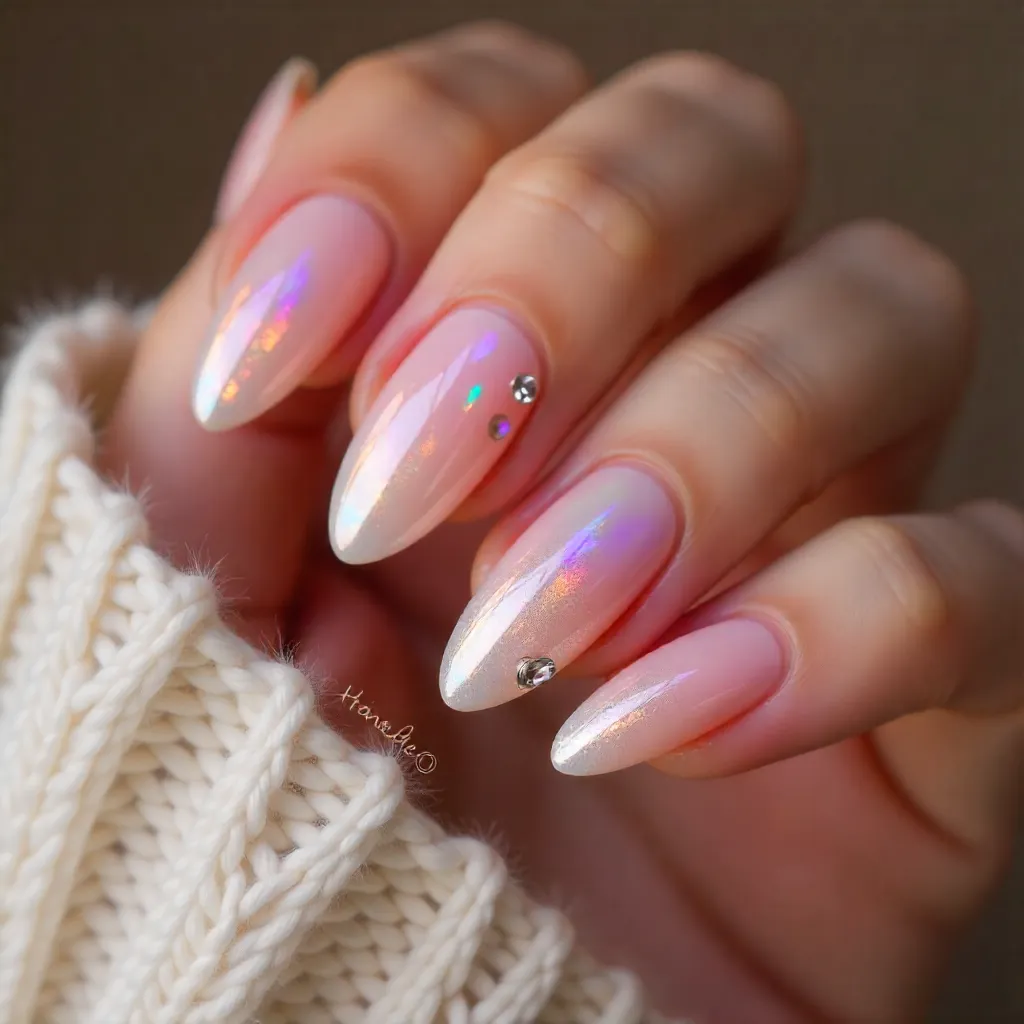 Ombre Pink & White Nails 