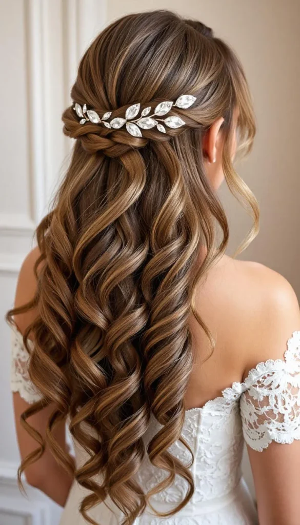 Half-Up Floral Hairdo