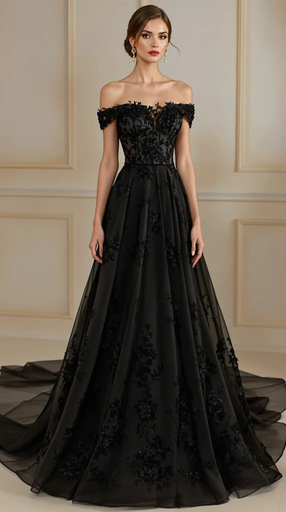 Black Royal Evening Dress