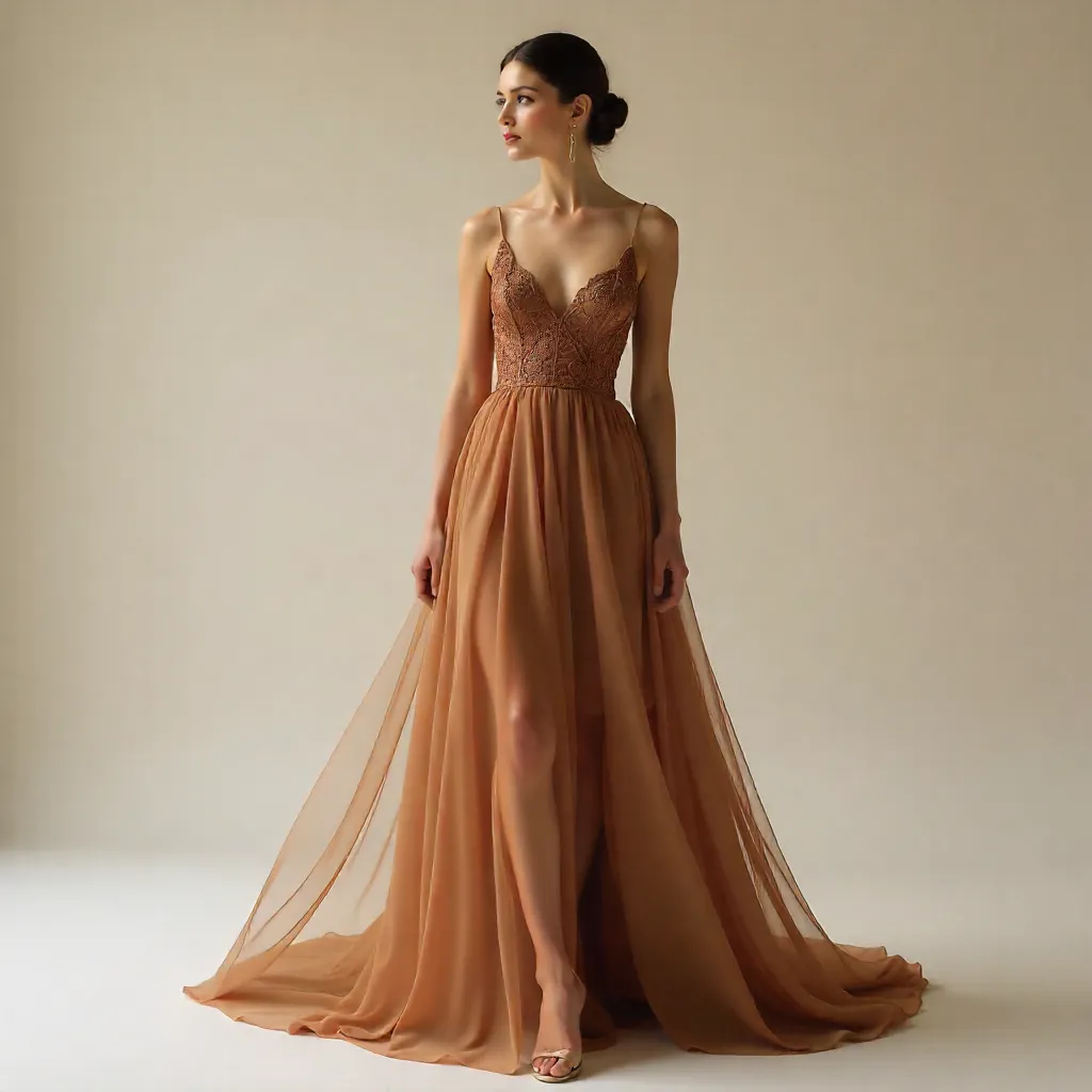 Earthy Brown Flow Dress