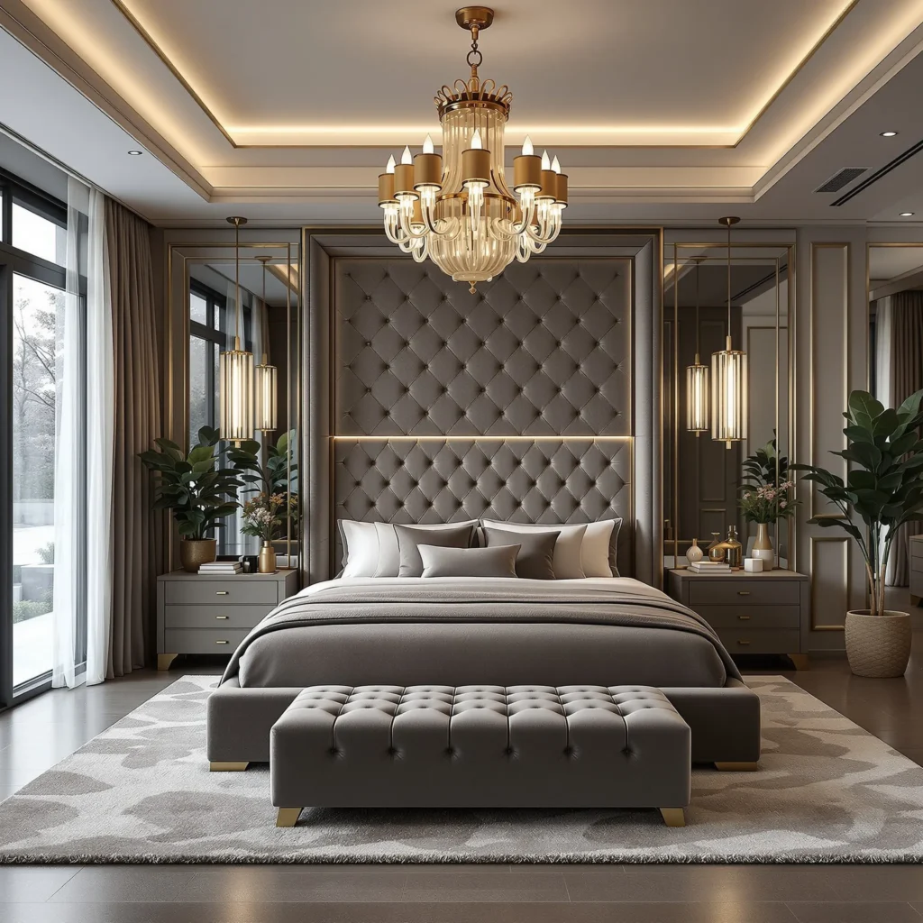 Modern Dark-Themed Bedroom