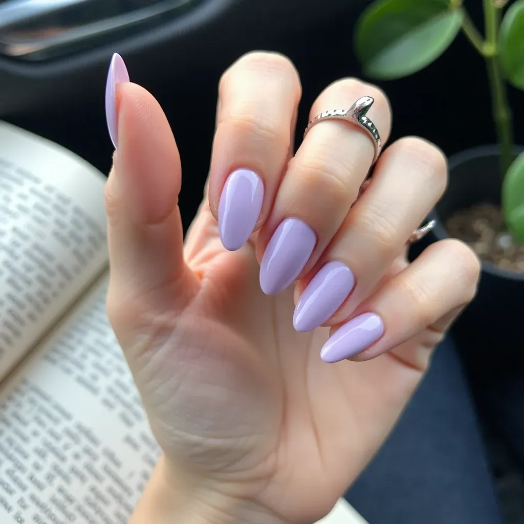 Glossy Peach Nude Nails