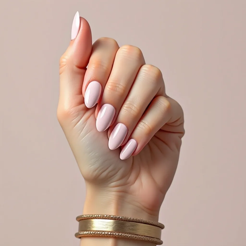 Sharp Almond Nude Nails
