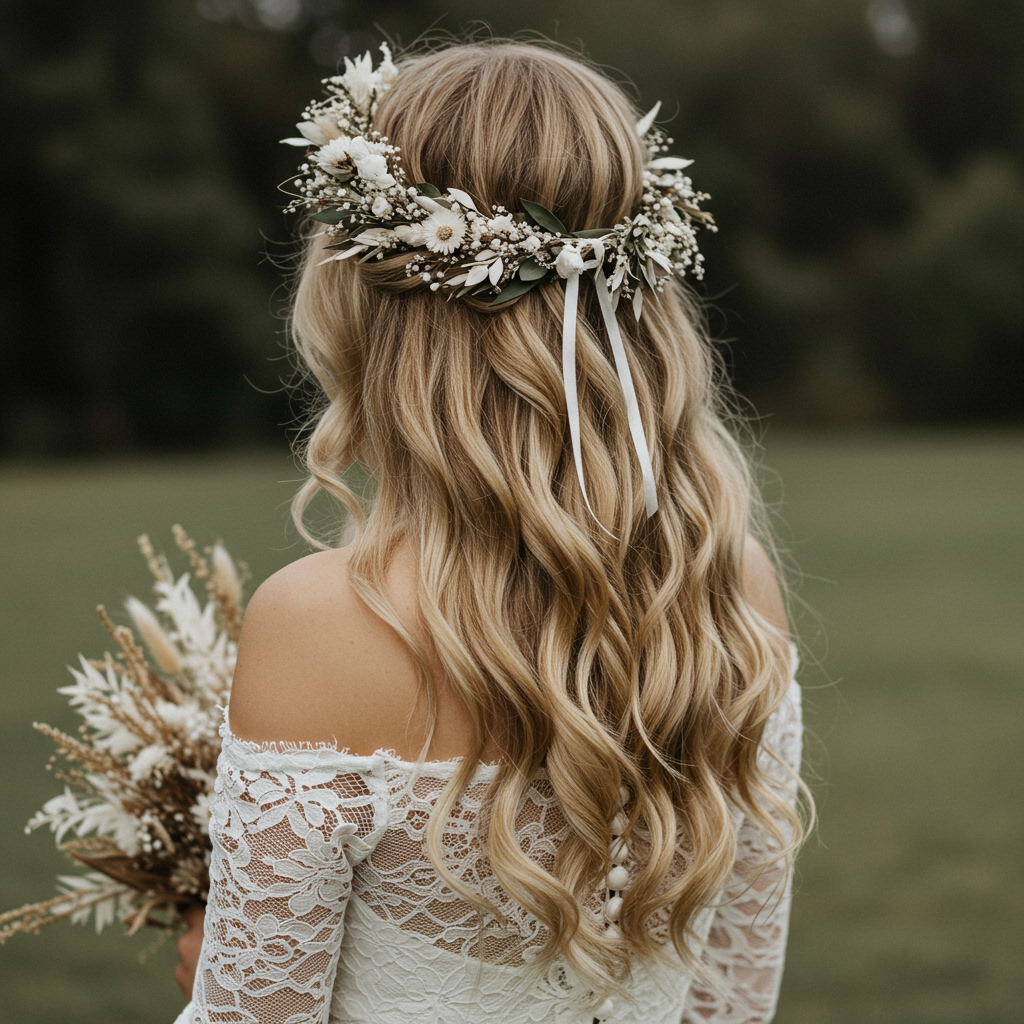 Boho-Inspired Half Updo