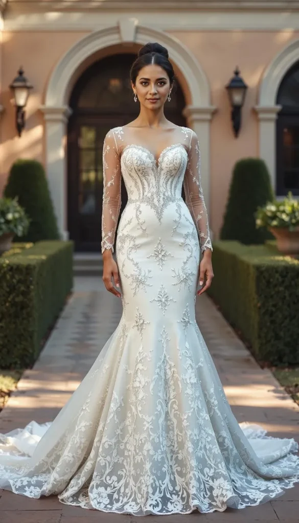 White Embellished Gown